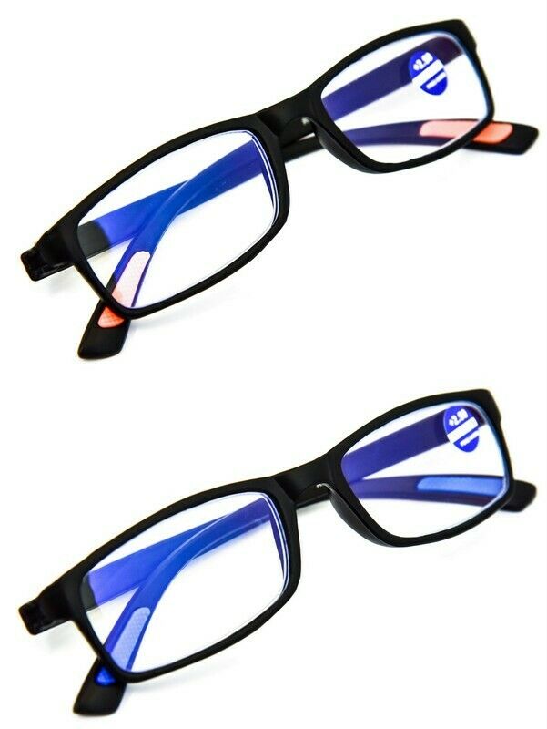 2 PAIRS Blue Light Blocking TR90 Reading Glasses - Model RG9ABL