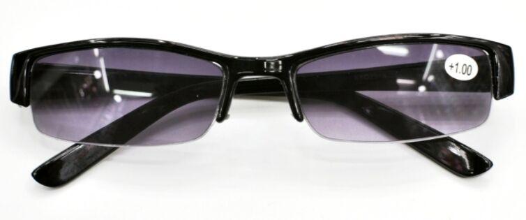 Black Spring Hinged Smoke Sun Readers - Model SR4