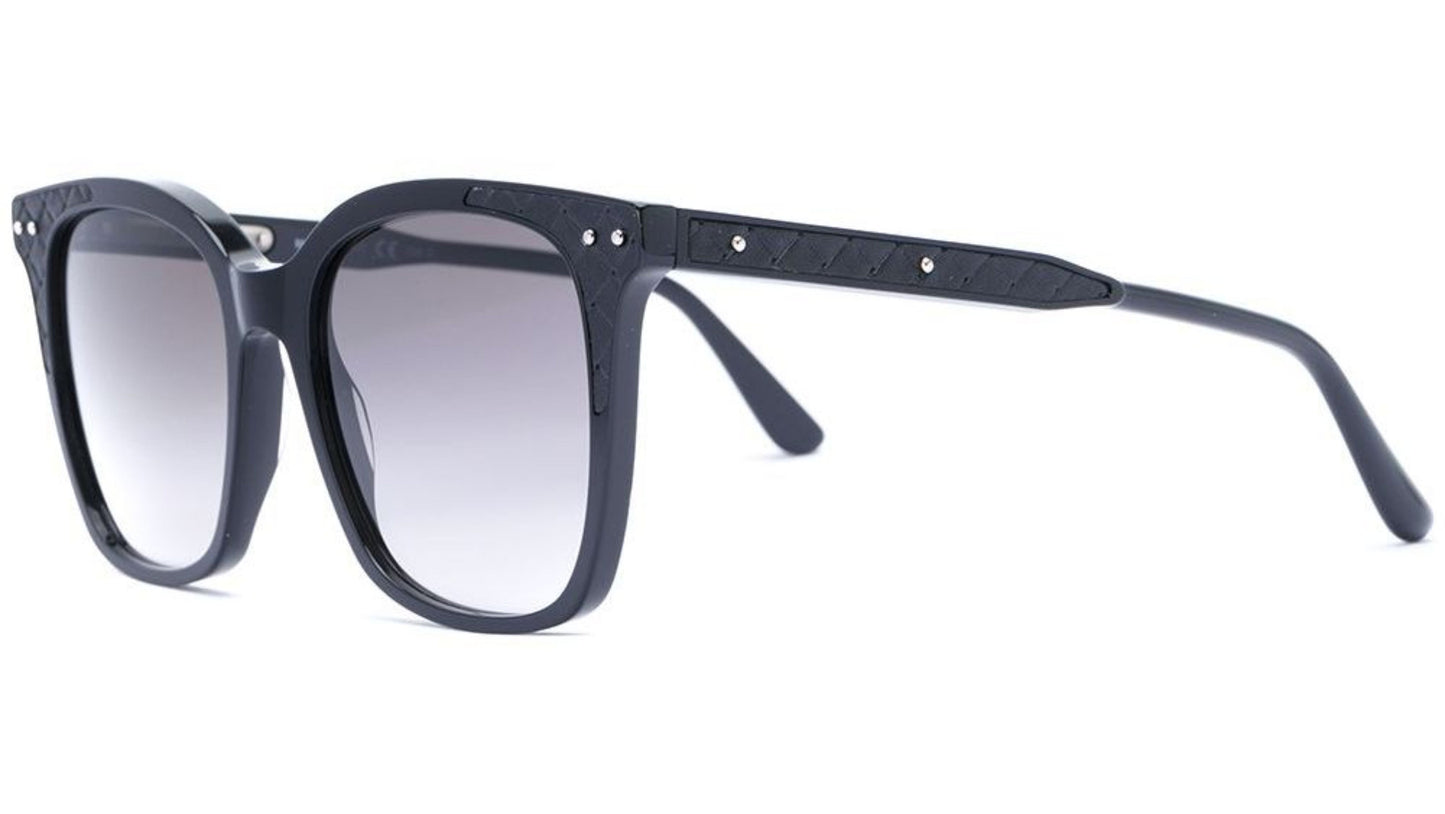 BOTTEGA VENETA Black Acetate Women's Polarised Sunglasses Signature Case BV0118S