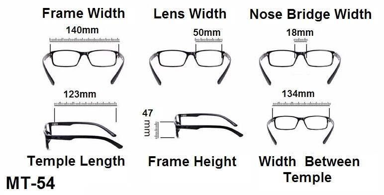 Folding Reading Glasses with Pouch - Model MT54