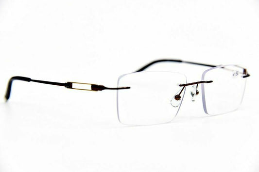 Titanium Frameless Retro Fashion Reading Glasses Premium Coated Lenses - Model ST8723