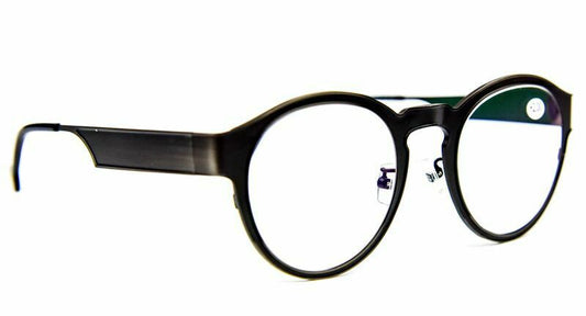 Pure Titanium High Quality Fashion Classic Oval Gunmetal Reading Glasses - Model 9106