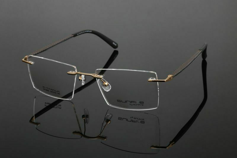 Pure Titanium Rimless Reading Glasses Scratch Resistant Resin Lenses - Model ST9203