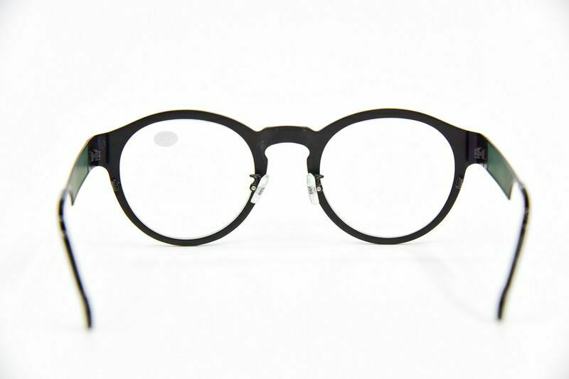 Pure Titanium High Quality Fashion Classic Oval Gunmetal Reading Glasses - Model 9106