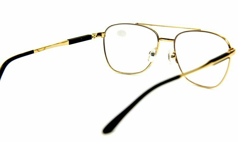 Pure Titanium Aviator Reading Glasses Scratch Resistant Resin Lenses - Model ST9228