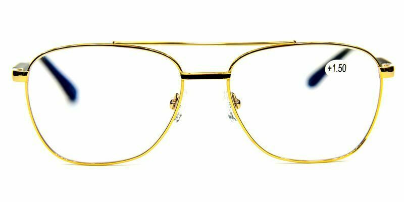 Pure Titanium Aviator Reading Glasses Scratch Resistant Resin Lenses - Model ST9228