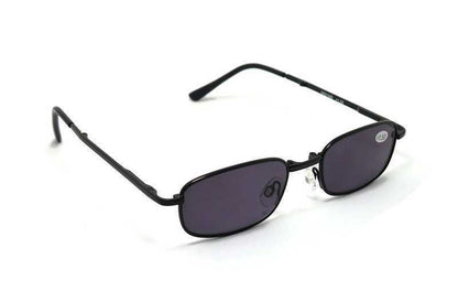 Matt Black Metal Spring Hinged Folding Sun Readers &amp; Case - Model SR21MB
