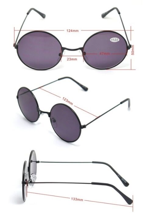 SR14MB Matt Black Classic Retro Round Metal Alloy Smoke Fashion Sun Readers