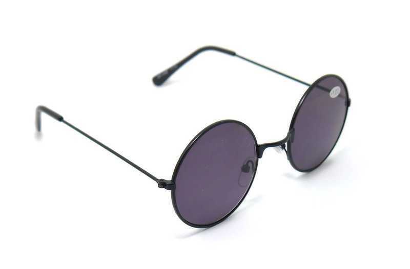 SR14MB Matt Black Classic Retro Round Metal Alloy Smoke Fashion Sun Readers