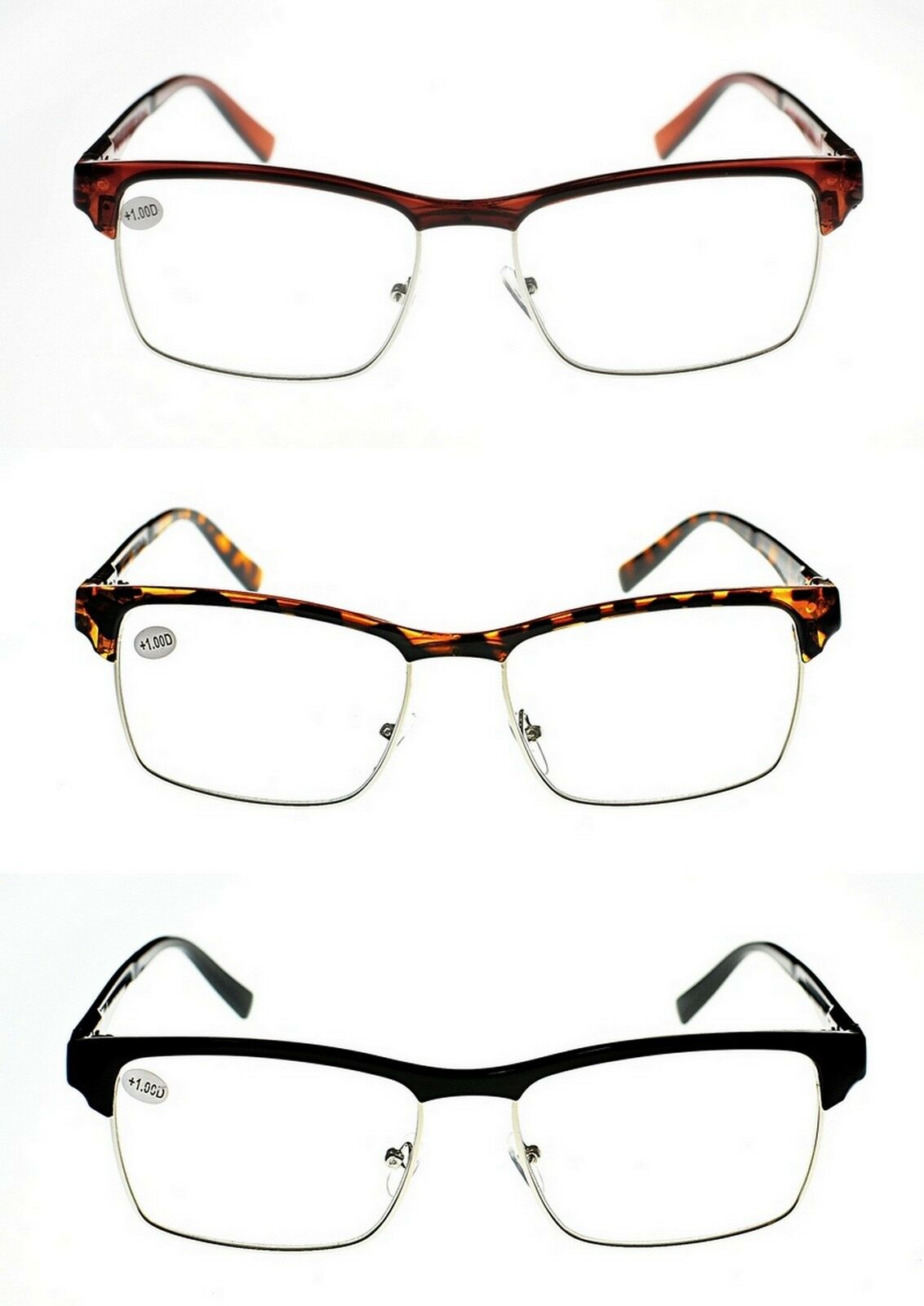 Classic Half Frame Browline Reading Glasses - Model TN34