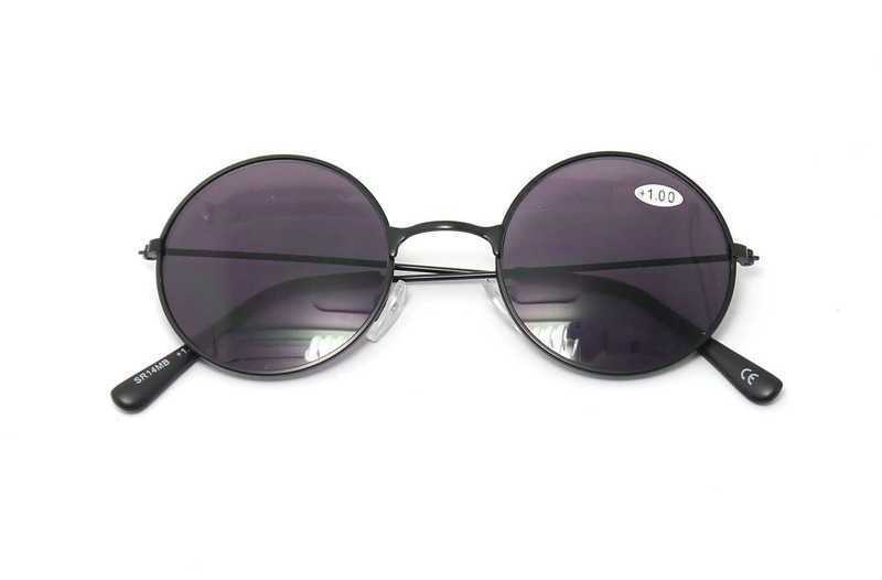 SR14MB Matt Black Classic Retro Round Metal Alloy Smoke Fashion Sun Readers