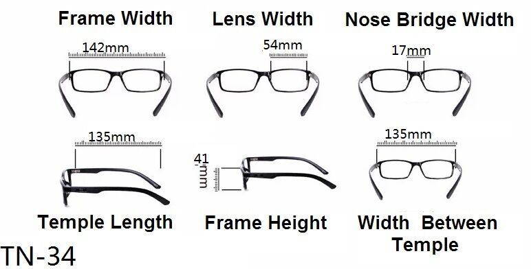 Classic Half Frame Browline Reading Glasses - Model TN34