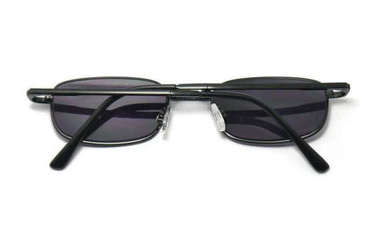 Matt Black Metal Spring Hinged Folding Sun Readers &amp; Case - Model SR21MB