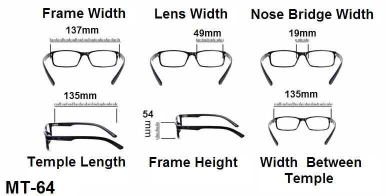 Round Frame Metal & Acetate Reading Glasses - Model MT64