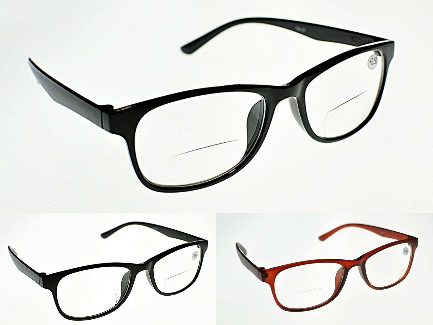 Retro Bifocal Clear Lens Reading Glasses - Model TN37