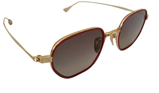 Chrome Hearts Bone Prone I Sunglasses Red & Gold Frame Grey Gradient Lens