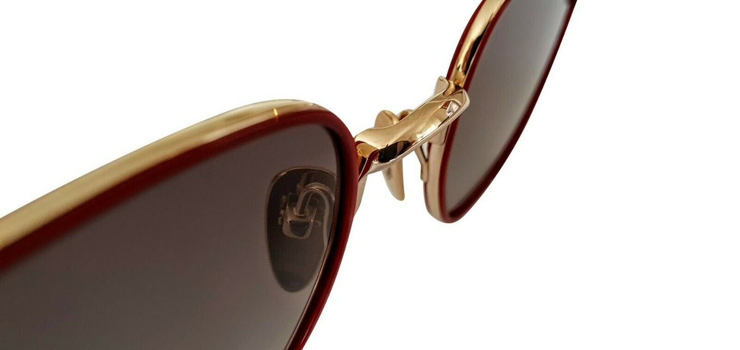 Chrome Hearts Bone Prone I Sunglasses Red & Gold Frame Grey Gradient Lens