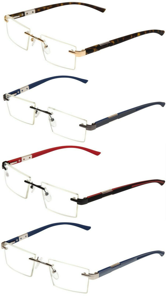 Rimless  Acetate/Stainless Reading Glasses - Model DX14