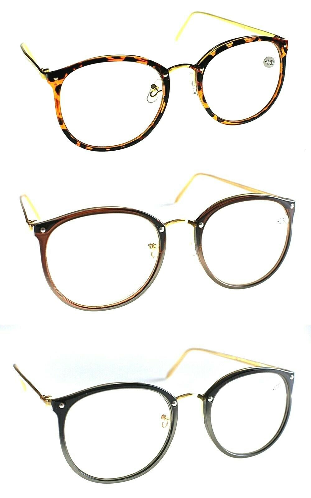 Oversized Metal Frame Reading Glasses - Model TN54