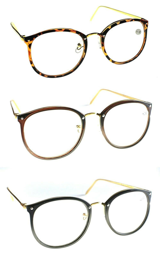 Oversized Metal Frame Reading Glasses - Model TN54