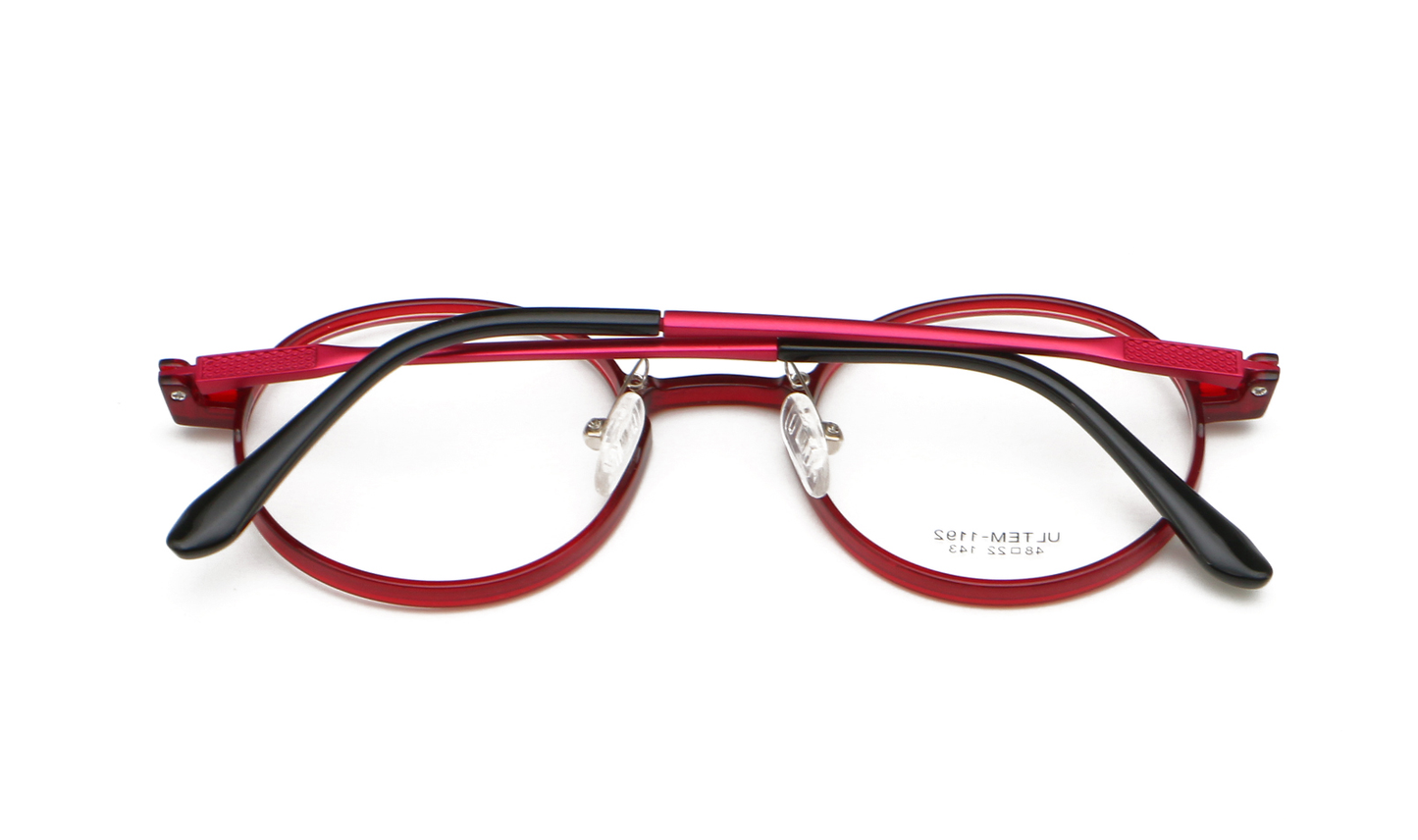 Round UV400 Reading Glasses Stainless & Ulten Frame - Model DX15