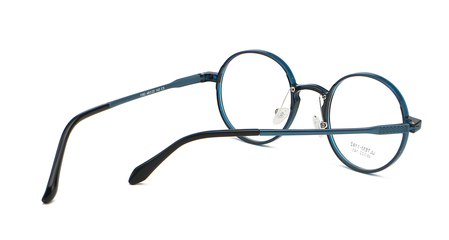 Round UV400 Reading Glasses Stainless & Ulten Frame - Model DX15