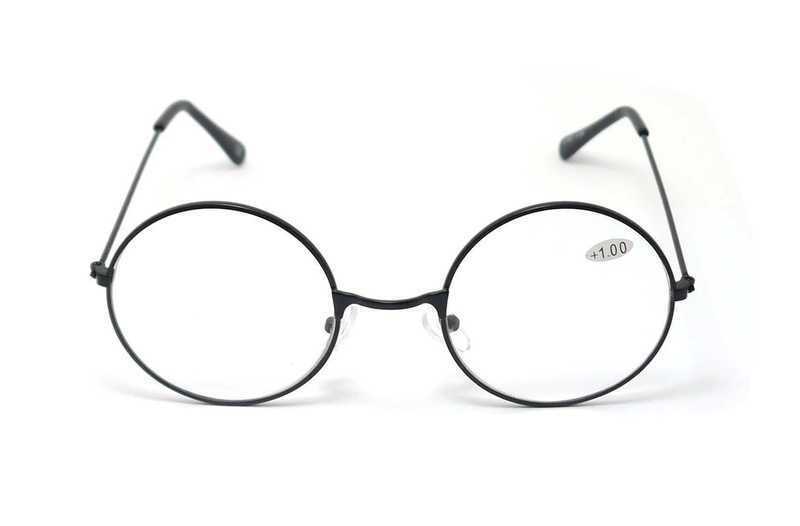 Retro Classic Round Metal Frame Reading Glasses in Silver, Black or Gunmetal X1