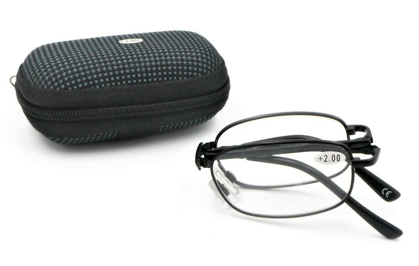 Folding Metal Alloy Reading Glasses Sprung Hinges & Case - Model RM21