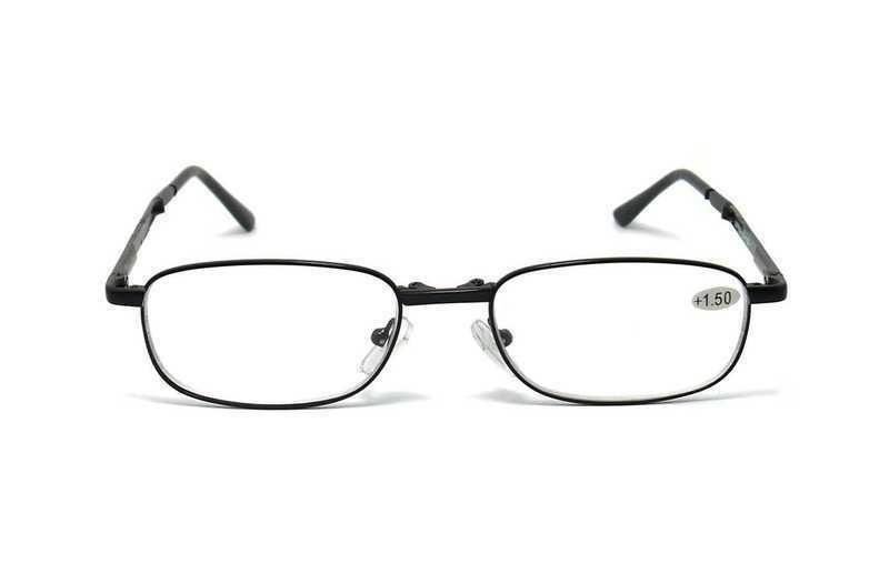 Folding Metal Alloy Reading Glasses Sprung Hinges & Case - Model RM21