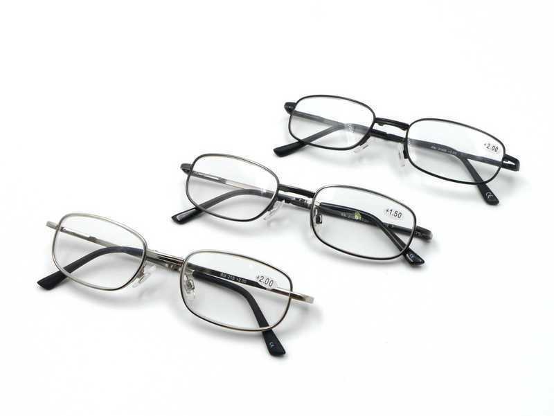 Folding Metal Alloy Reading Glasses Sprung Hinges & Case - Model RM21