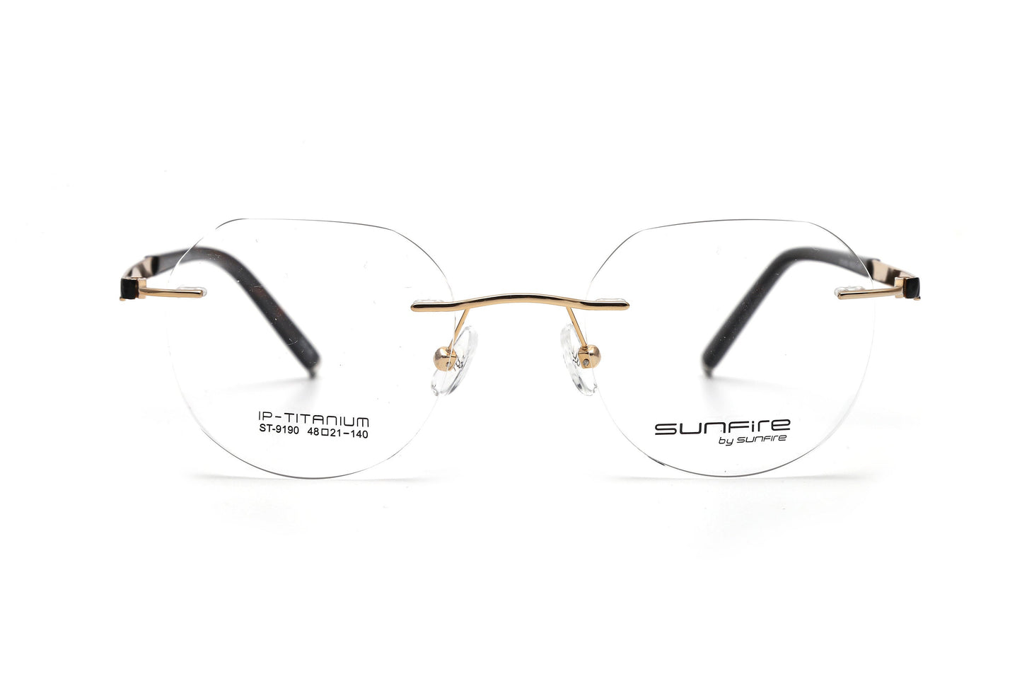 Pure Titanium Rimless Reading Glasses with Premium Multi Coated Resin Lenses - Model ST-9190 Tortoise & Gold