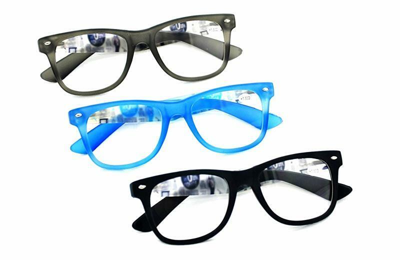 MT68 Geek Retro Large Framed 49x45mm Reading Glasses +2.0+2.5 Black,Grey or Blue