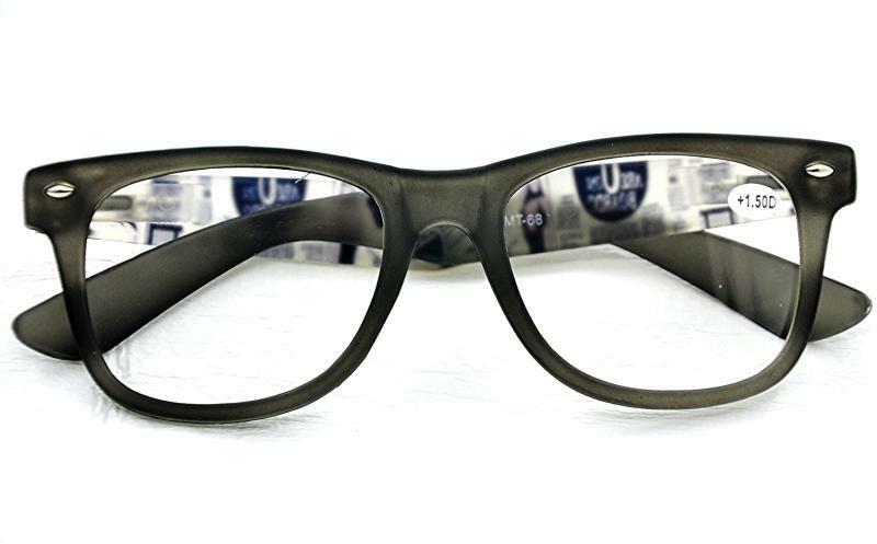 MT68 Geek Retro Large Framed 49x45mm Reading Glasses +2.0+2.5 Black,Grey or Blue