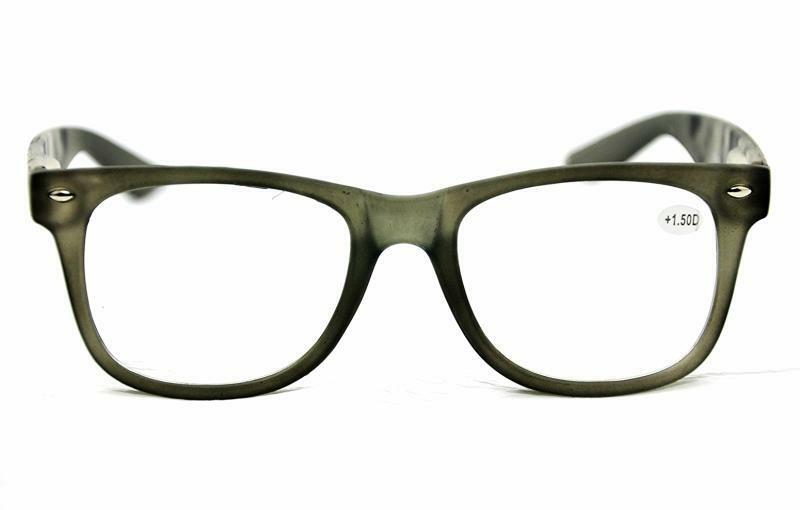 MT68 Geek Retro Large Framed 49x45mm Reading Glasses +2.0+2.5 Black,Grey or Blue