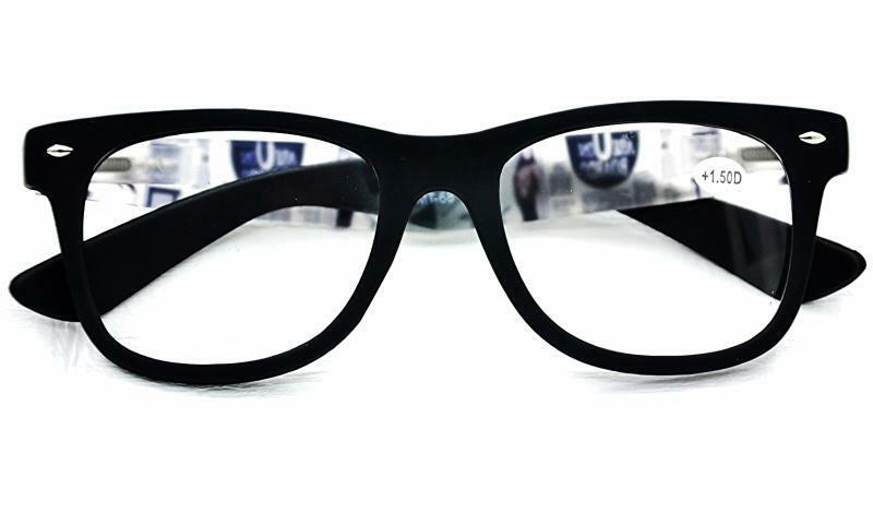 MT68 Geek Retro Large Framed 49x45mm Reading Glasses +2.0+2.5 Black,Grey or Blue