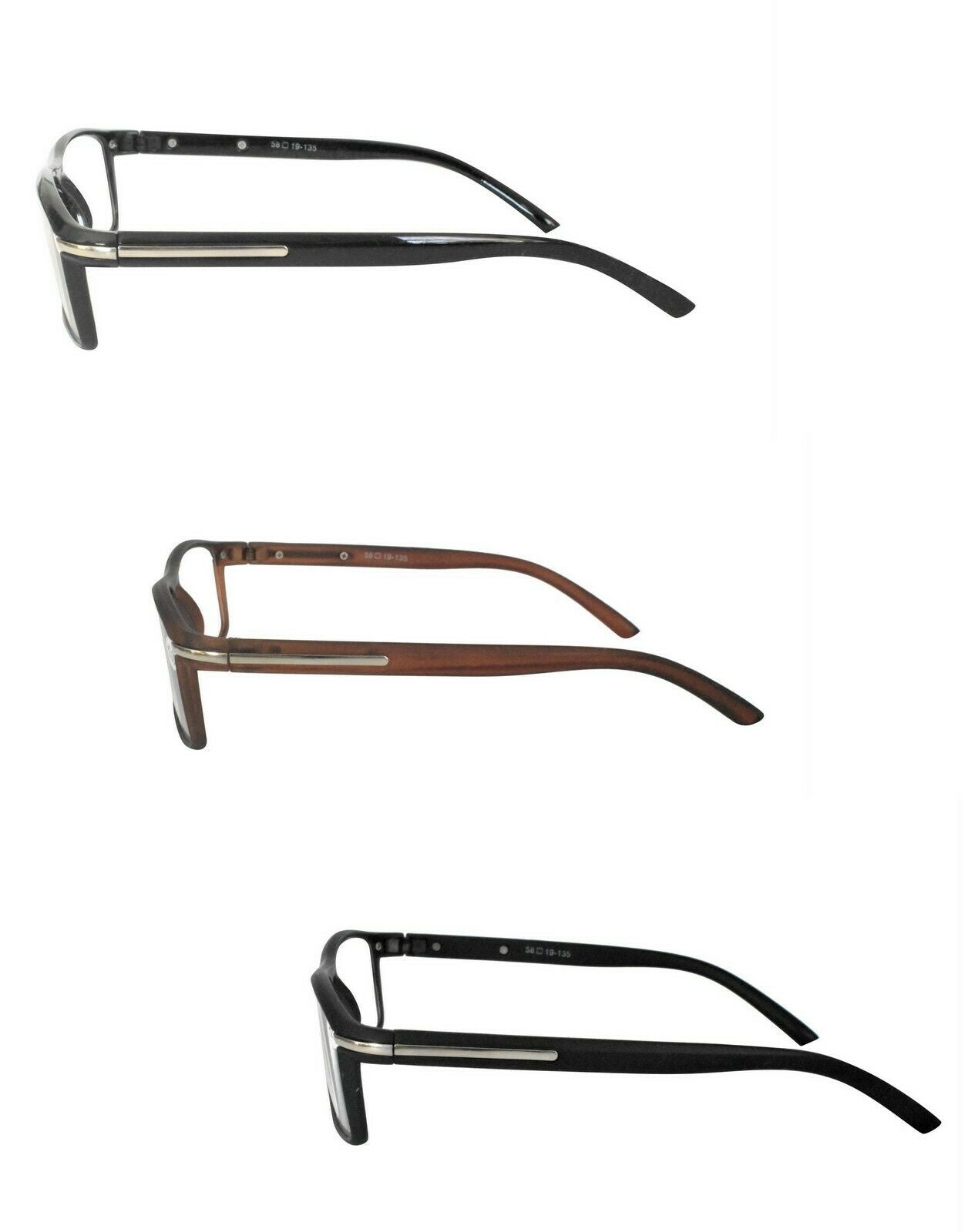 2 x Pairs Stylish Retro Reading Glasses Curved Hinges - Model MT36