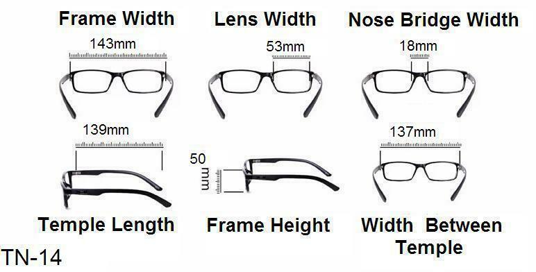 Oversized Reading Glasses Metal Hinges - Model TN14