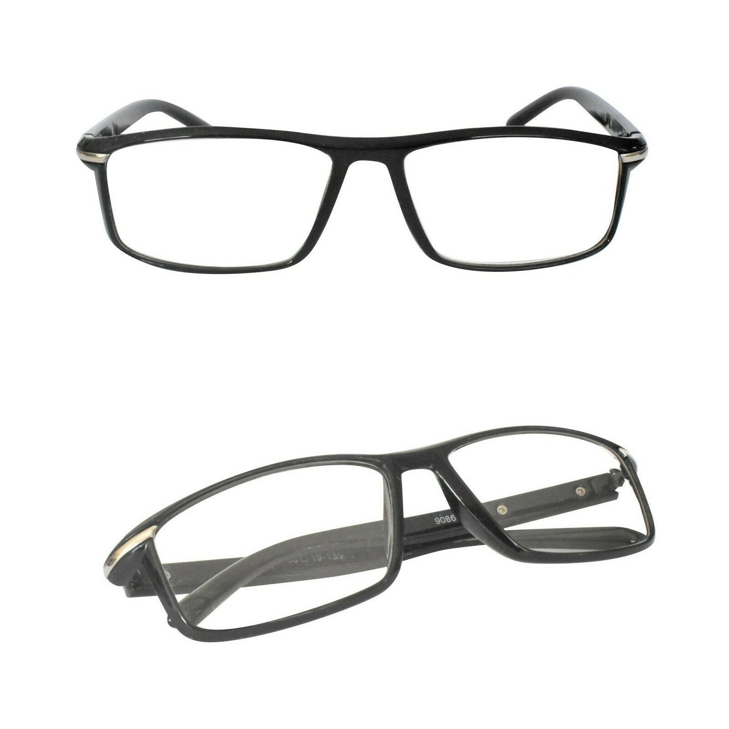 2 x Pairs Stylish Retro Reading Glasses Curved Hinges - Model MT36