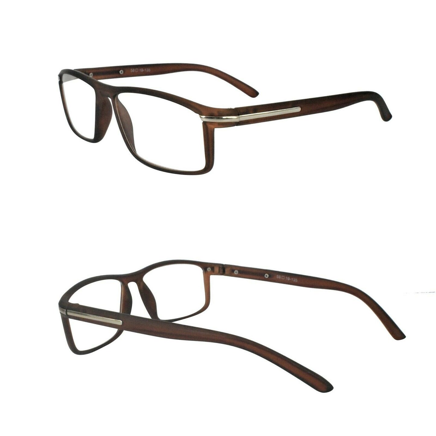 2 x Pairs Stylish Retro Reading Glasses Curved Hinges - Model MT36