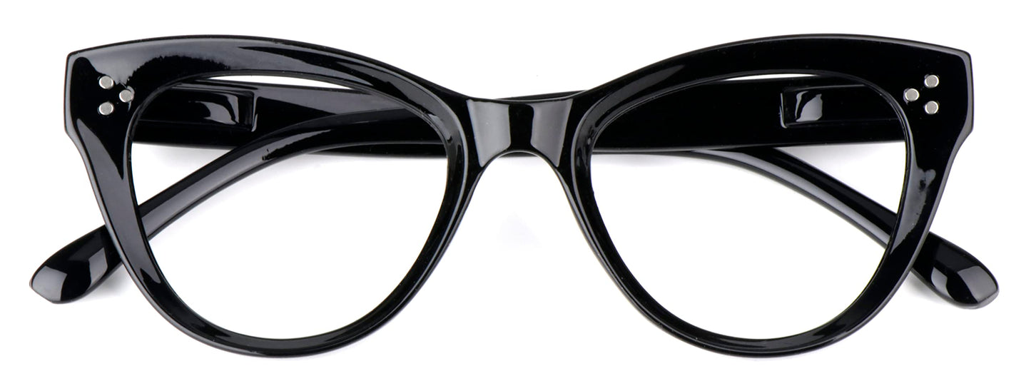 Cat Eye Concaved Framed Stylish Retro Reading Glasses with Spring Hinges DX90