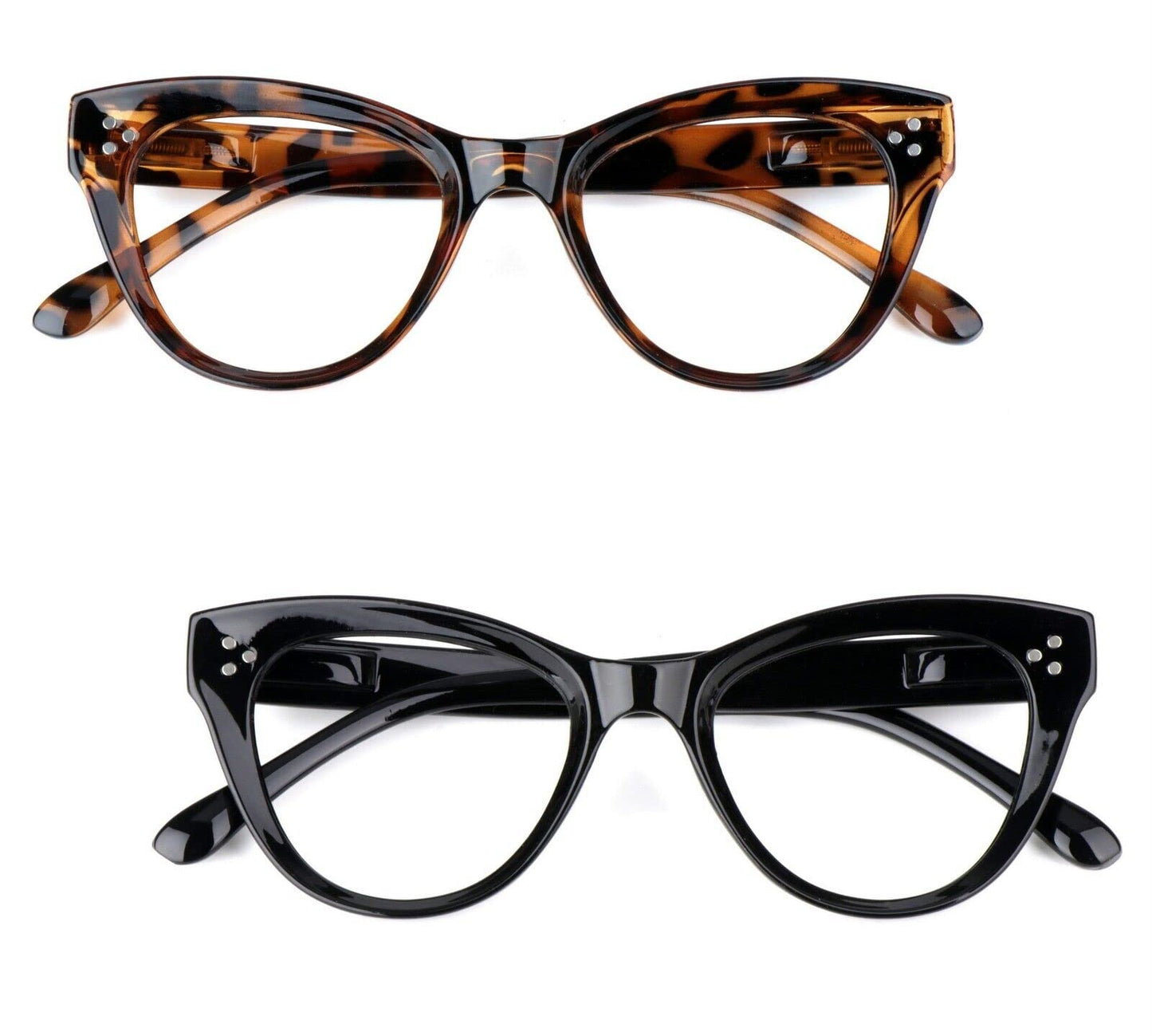 Cat Eye Concaved Framed Stylish Retro Reading Glasses with Spring Hinges DX90