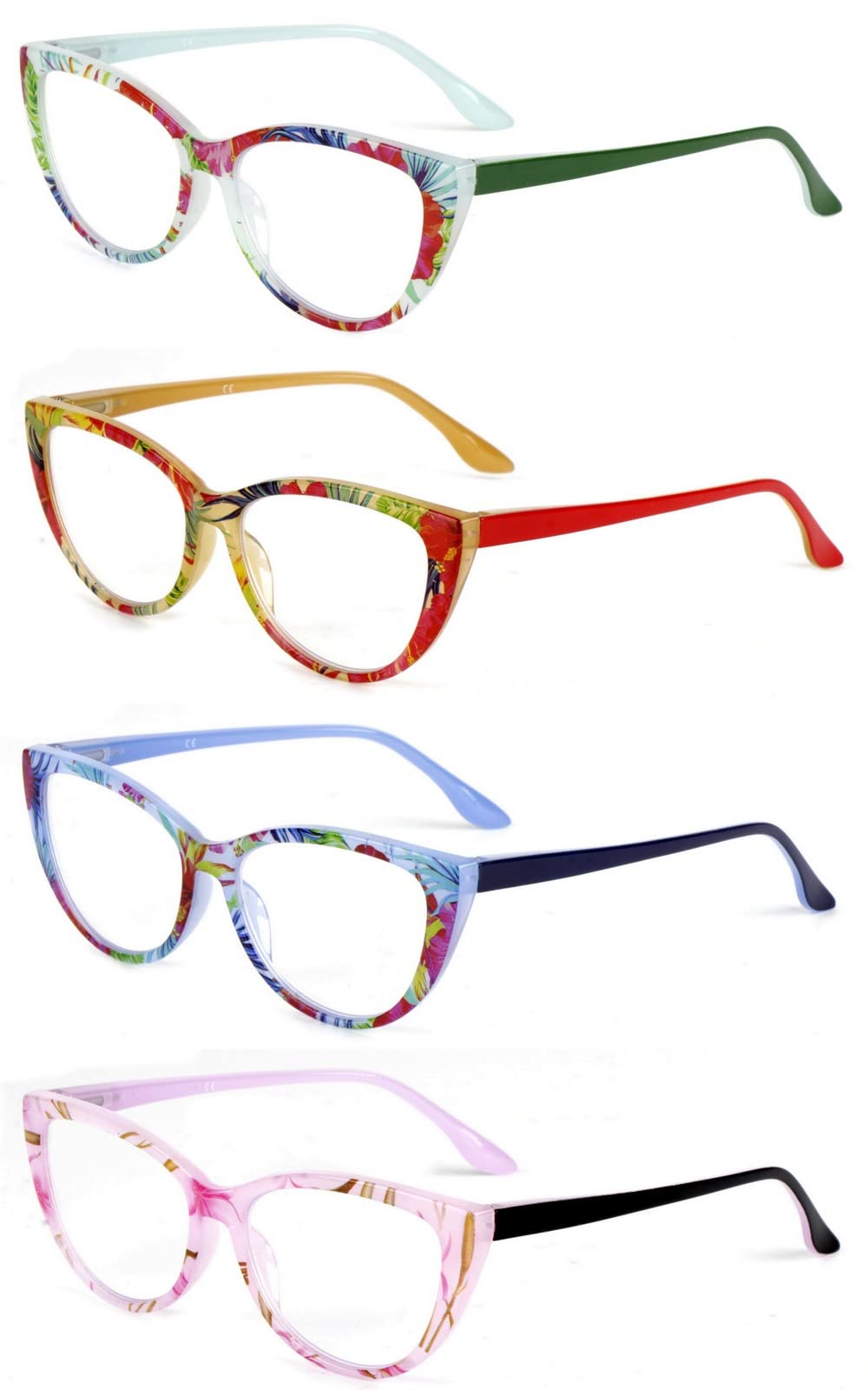 Cat Eye Funky Retro Colourful Reading Glasses Women with Spring Hinges DX94