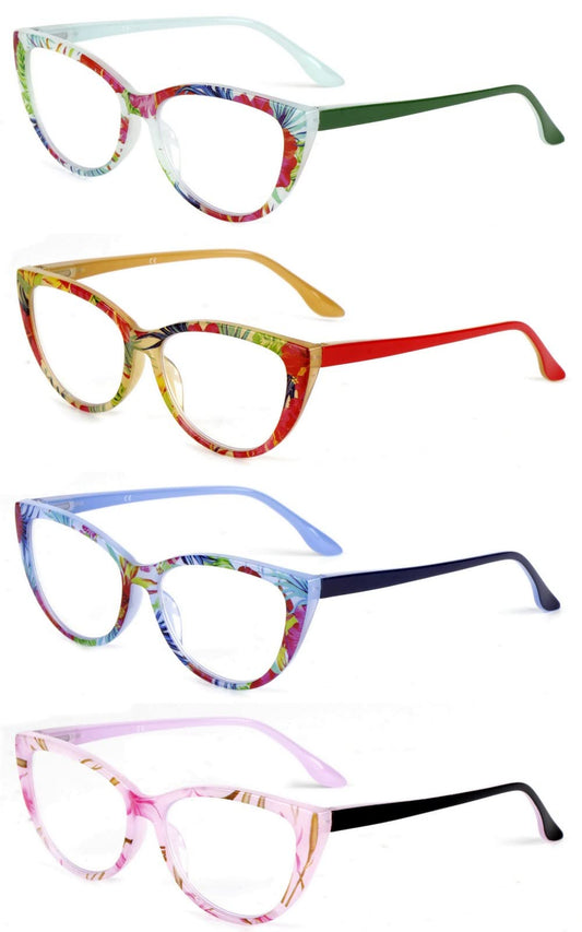 Cat Eye Funky Retro Colourful Reading Glasses Women with Spring Hinges DX94