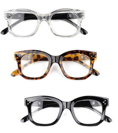 Large Frame Bold Oversized Unisex Retro Reading Glasses with Spring Hinges DX84