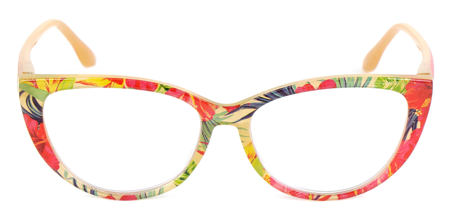 Cat Eye Funky Retro Colourful Reading Glasses Women with Spring Hinges DX94