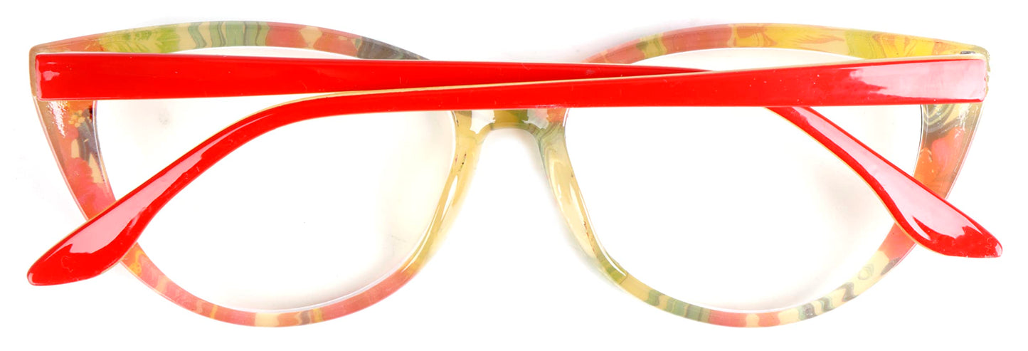 Cat Eye Funky Retro Colourful Reading Glasses Women with Spring Hinges DX94