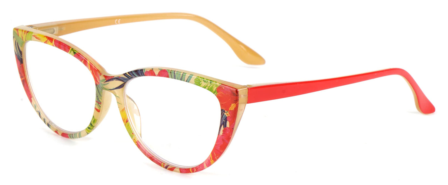 Cat Eye Funky Retro Colourful Reading Glasses Women with Spring Hinges DX94