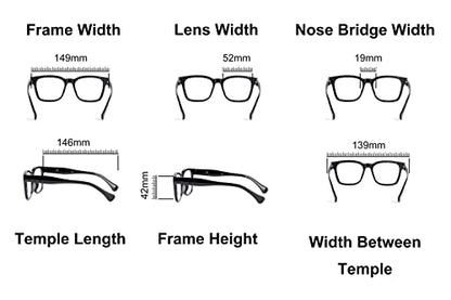 Geek Oversized Reading Glasses Mens Womans with Metal Hinges DX95