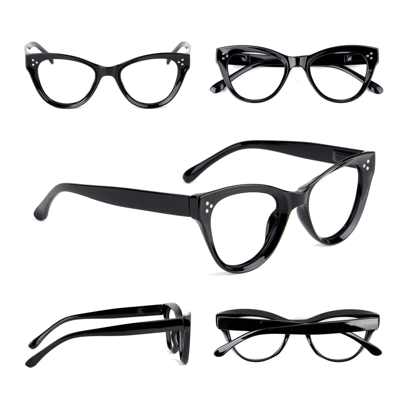 Cat Eye Concaved Framed Stylish Retro Reading Glasses with Spring Hinges DX90