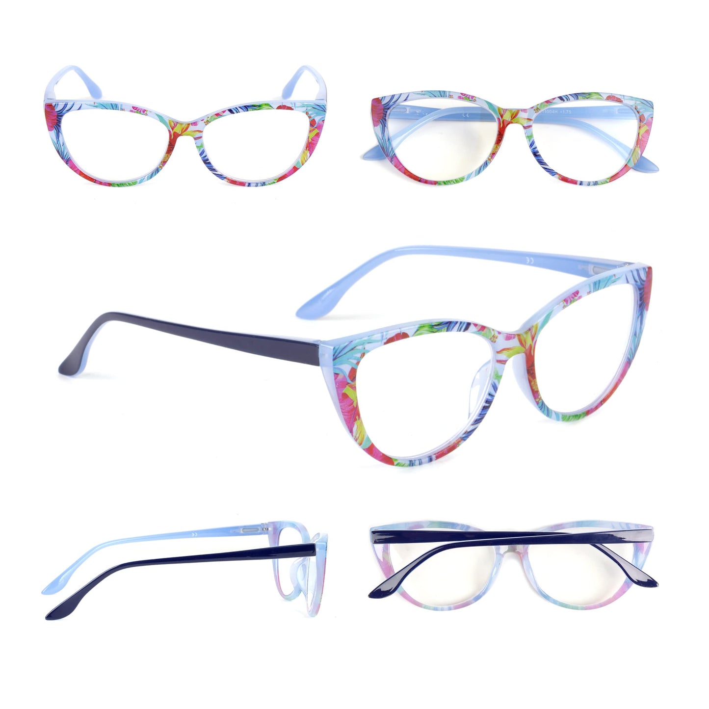 Cat Eye Funky Retro Colourful Reading Glasses Women with Spring Hinges DX94